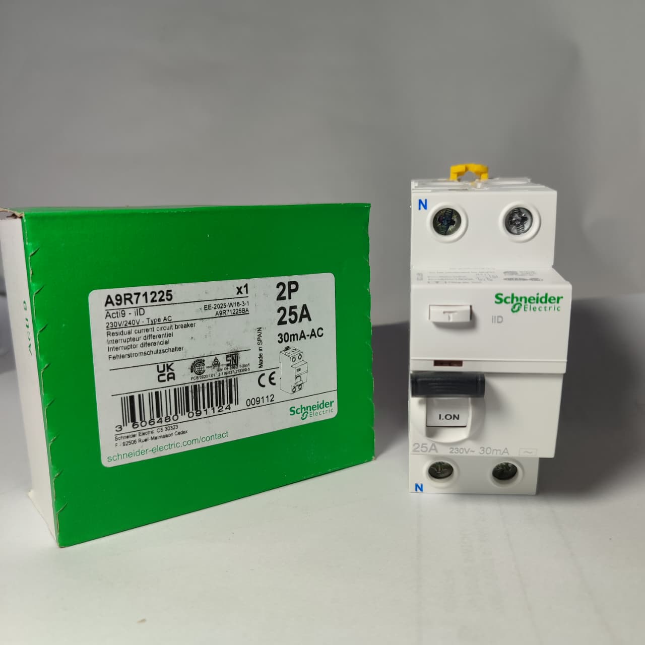 Original Schneider A9R71225 2P 25A Residual Current Circuit Breaker RCCB in Pakistan