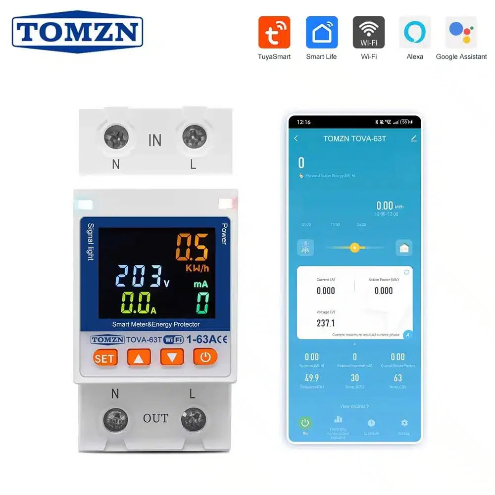 TOMZEN TOVA-63T (WiFi) Smar Meter & Energy Protector in Pakistan