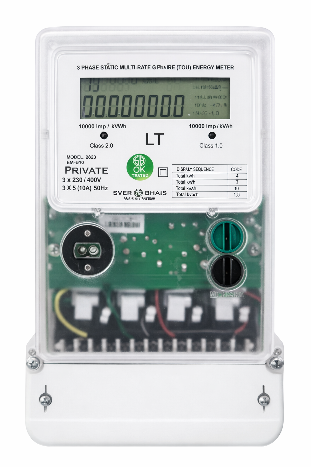 Static Multi Rate 3 Phase 4 Wire Energy Meter - PRIVATE Model 2025 in Pakistan