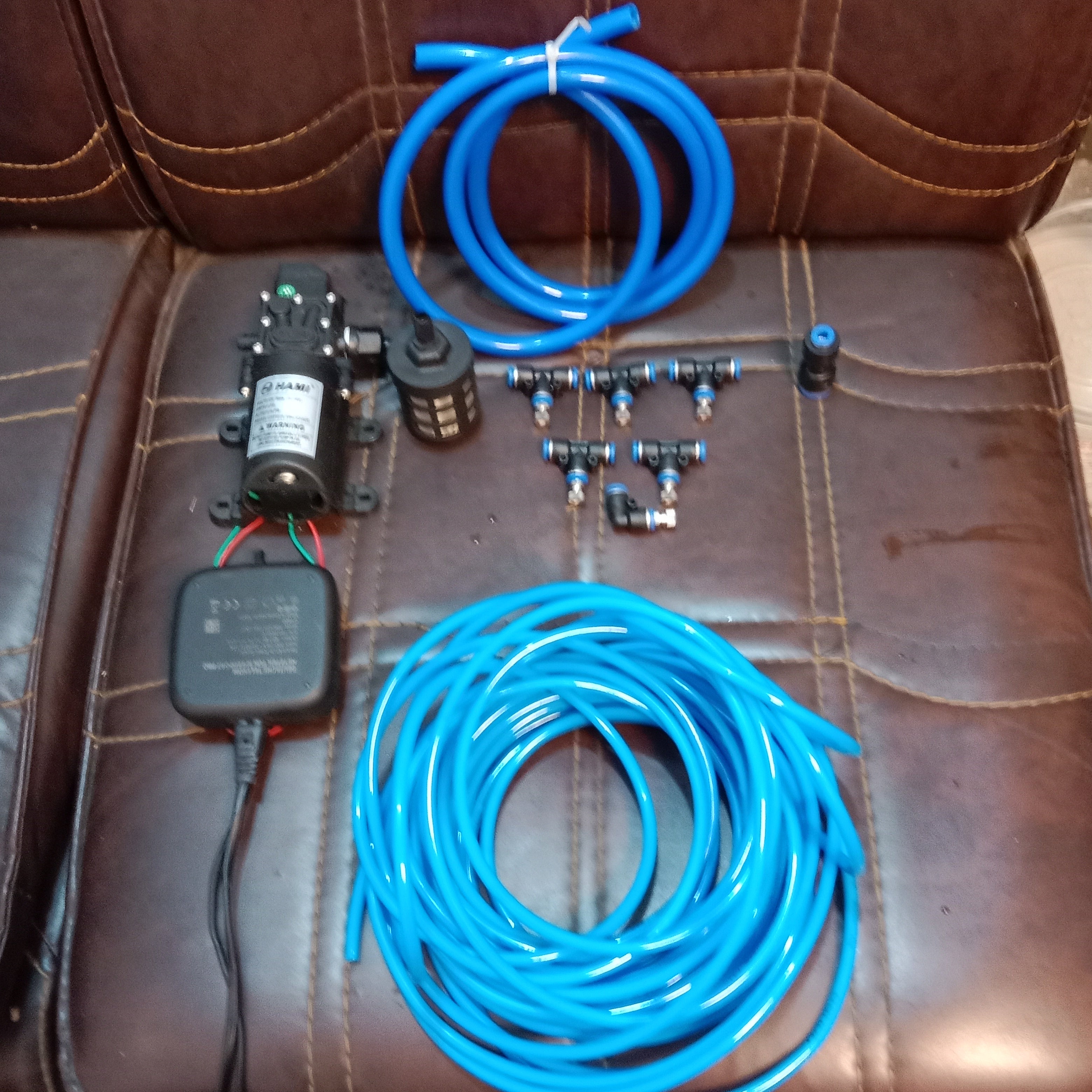 Misting System for Homes, Solar panels, and Farms in Pakistan - 6-Nozzle System With Pump & 30 ft Pipe thumbnail 2