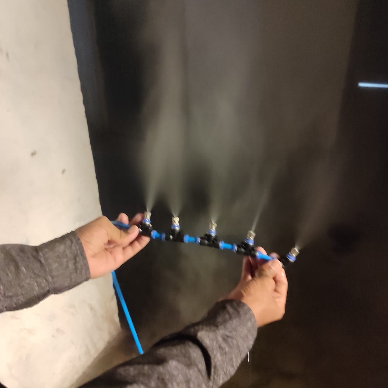 Misting System for Homes, Solar panels, and Farms in Pakistan - 25-Nozzle System With Pump & 100 ft Pipe thumbnail 6
