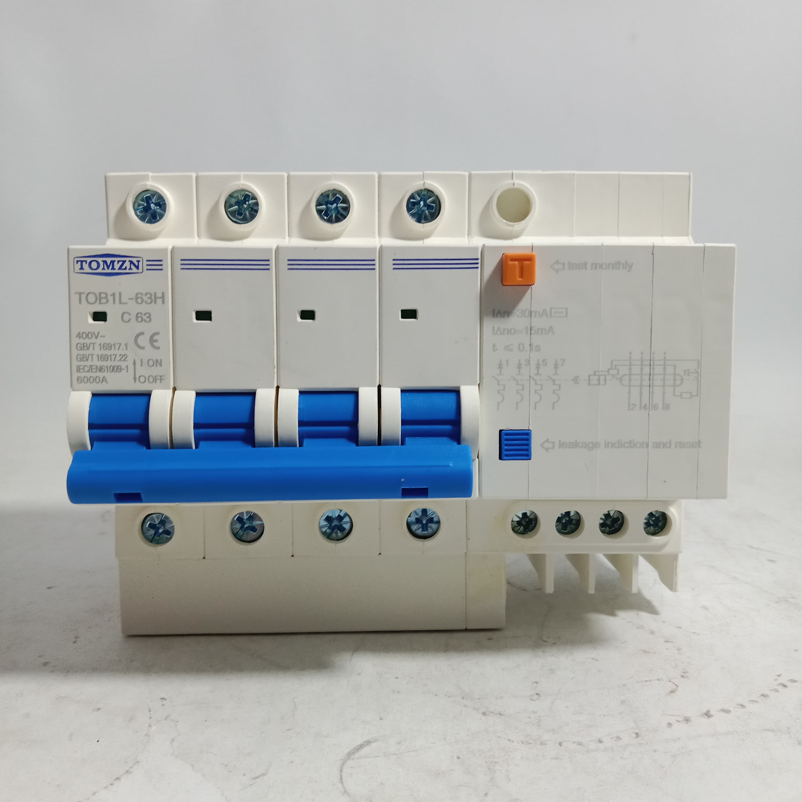 TOMZN TOB1L-63H, 4-Pole Earth Leakage Circuit Breaker in Pakistan