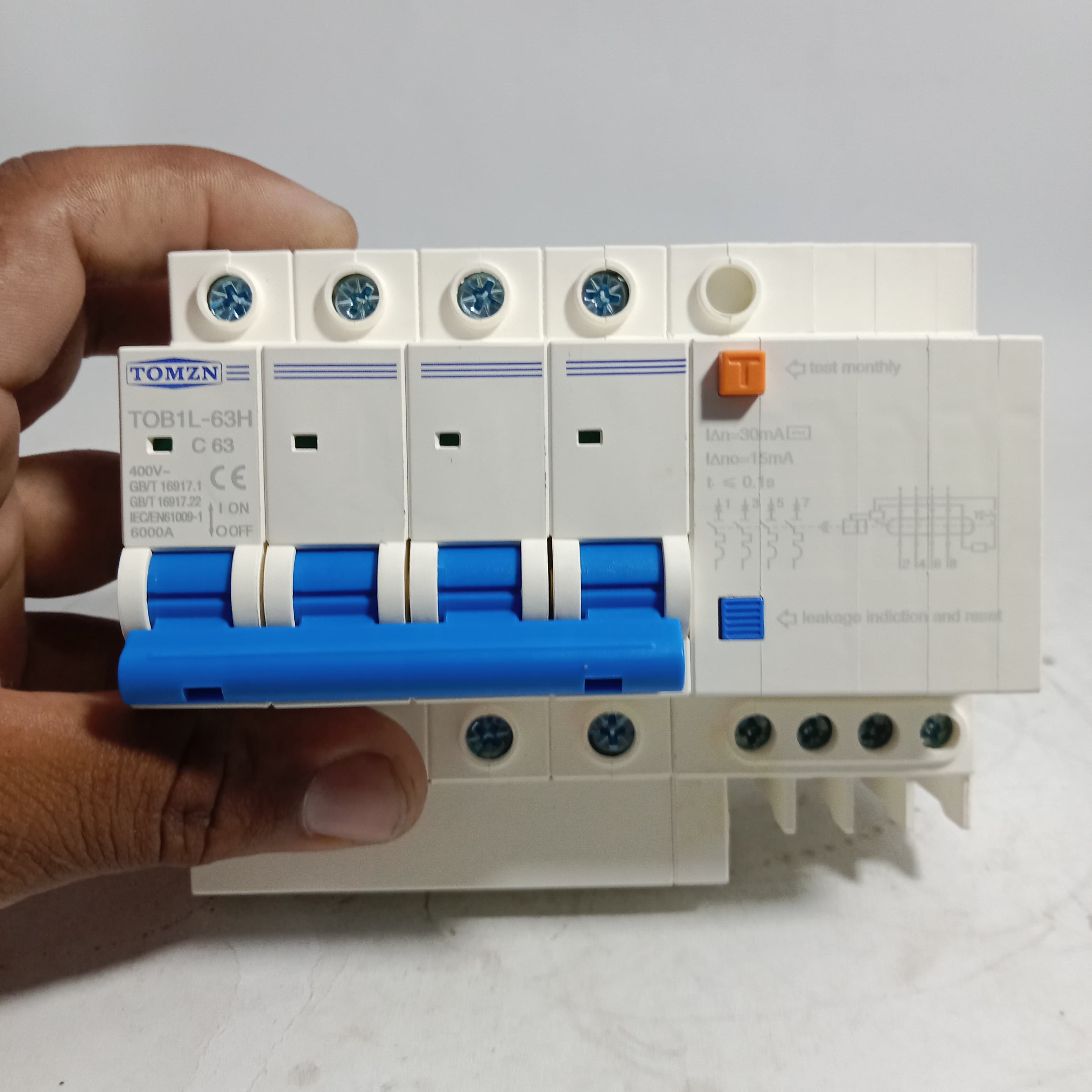 TOMZN TOB1L-63H, 4-Pole Earth Leakage  Circuit Breaker in Pakistan thumbnail 5