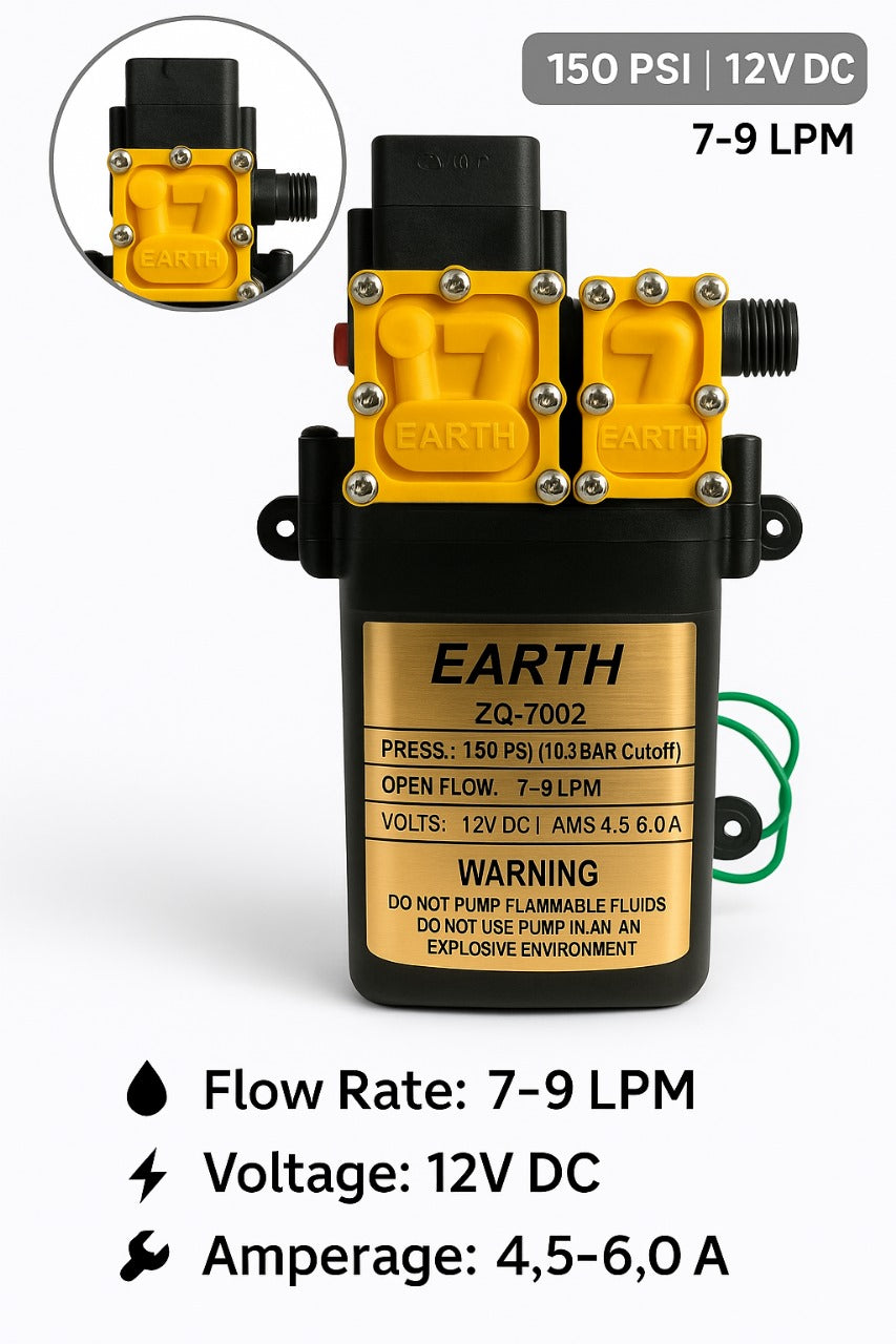 EARTH ZQ-7002 150PSI  12VDC High-pressure Pump in Pakistan thumbnail 3