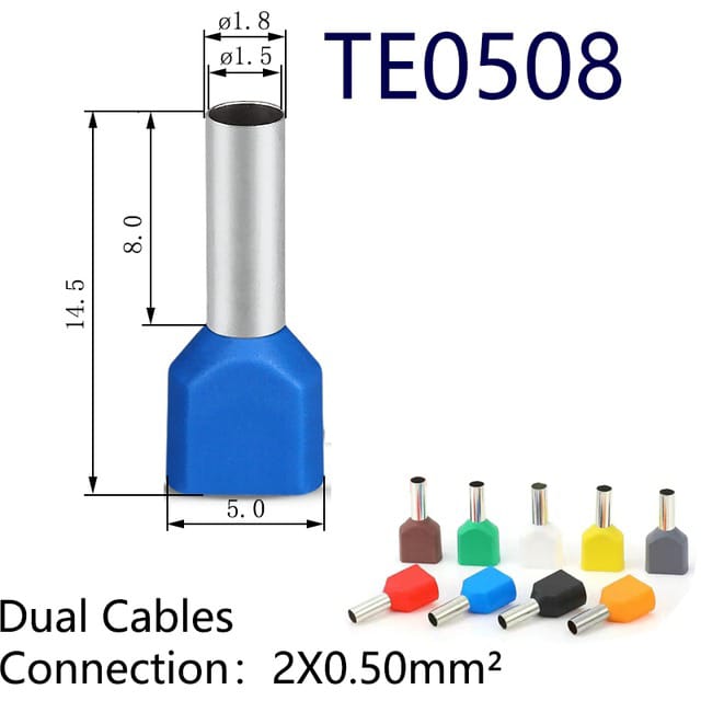 TE0508 Copper Insulated Dual Cable Lugs in Pakistan - RED