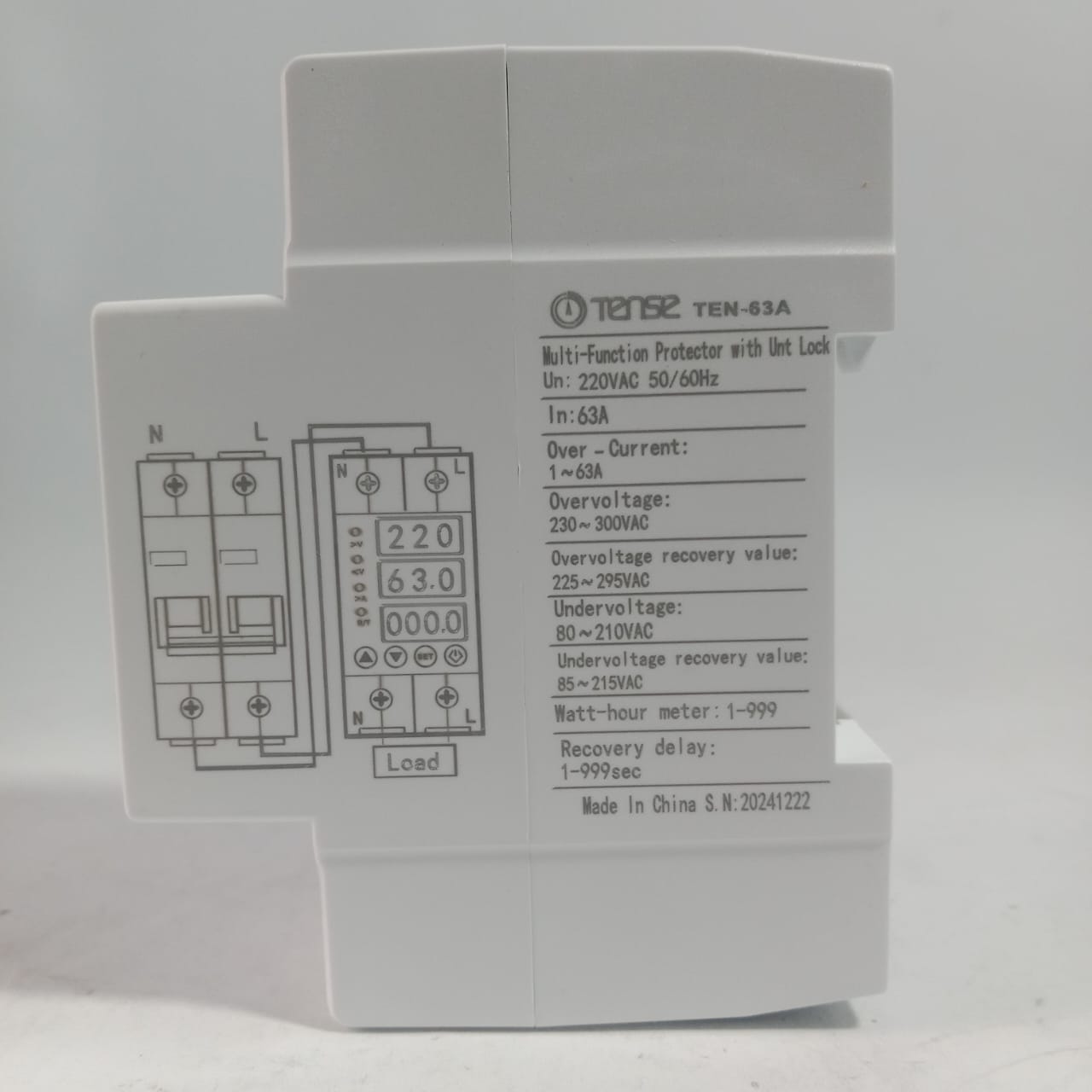 TENSE TEN-63A Multi-Function Protector Unit(KWh) limit  in Pakistan thumbnail 7