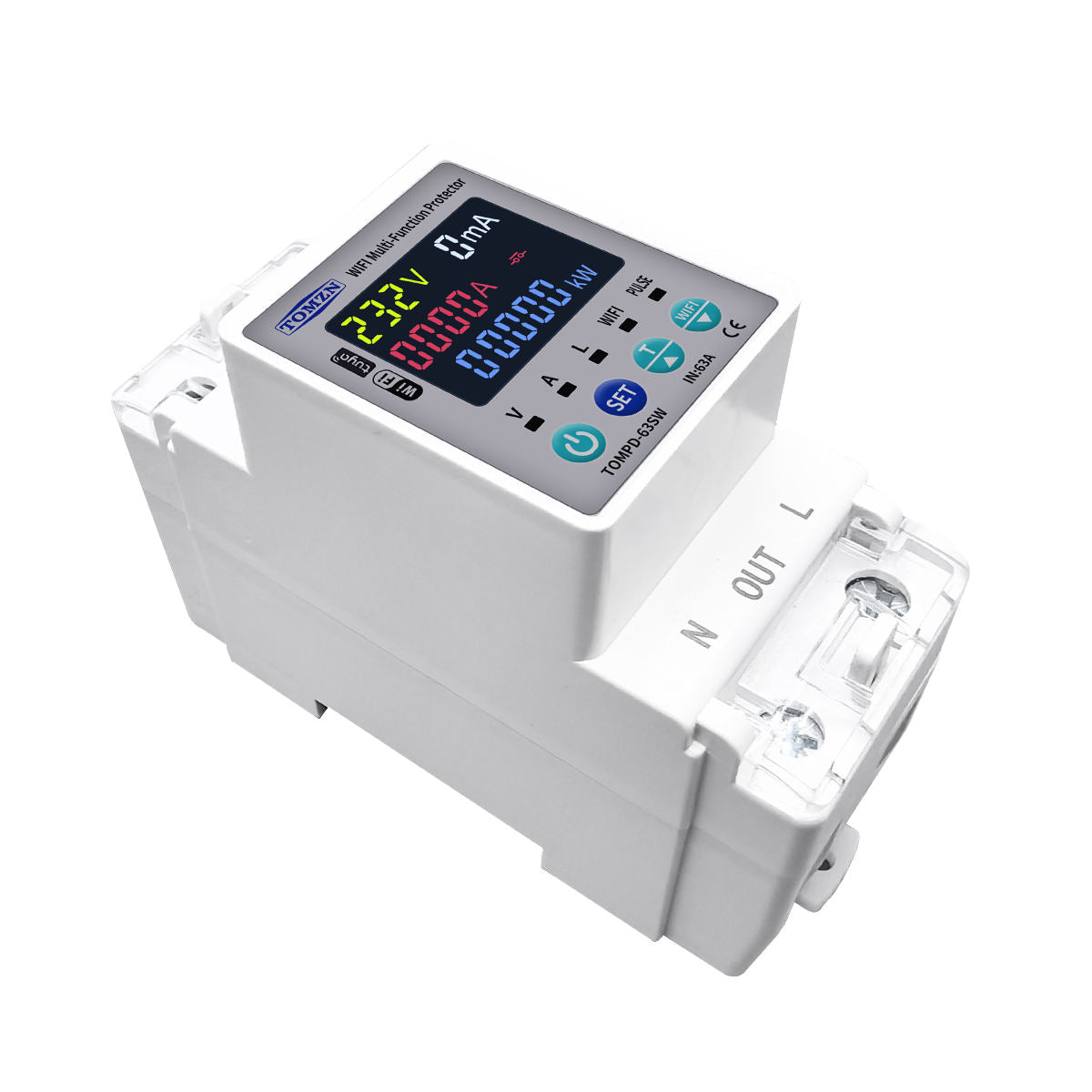 Tomzn TOMPD 63SW- 63A WIFI Protector with voltage current and leakage protection Mini 10in1 thumbnail 2