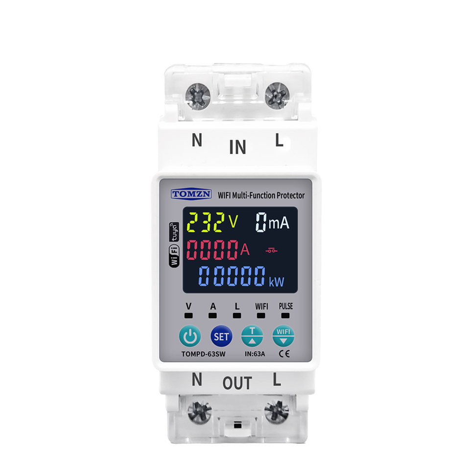 Tomzn TOMPD 63SW- 63A WIFI Protector with voltage current and leakage protection Mini 10in1 thumbnail 3