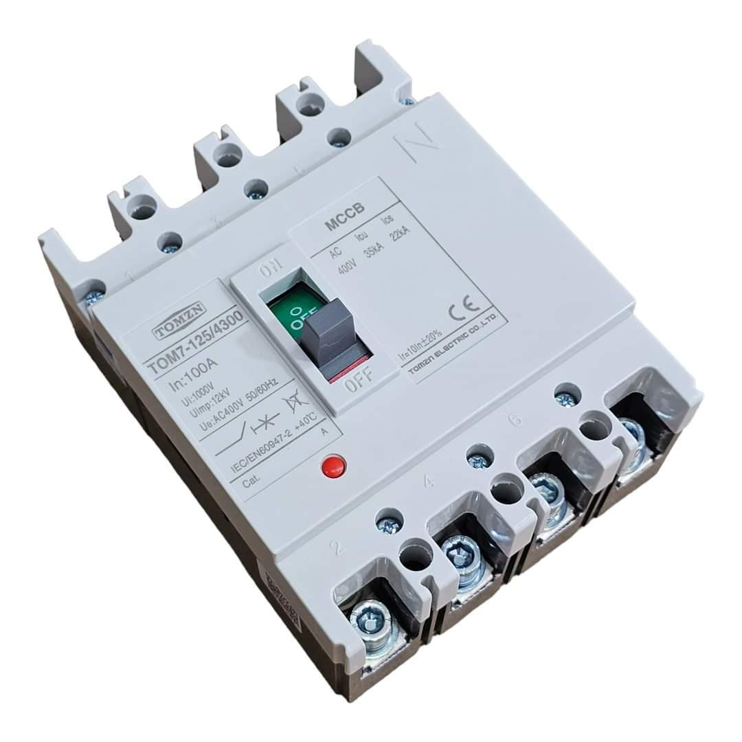 TOMZN TOM7-125/4300 MCCB 100A 4 Pole Circut Breaker in Pakistan - 125A