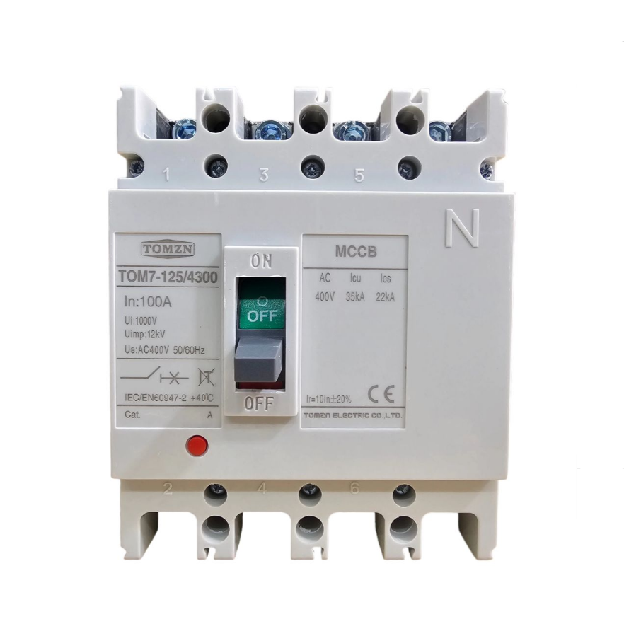 TOMZN TOM7-125/4300 MCCB 100A 4 Pole Circut Breaker in Pakistan - 125A thumbnail 2
