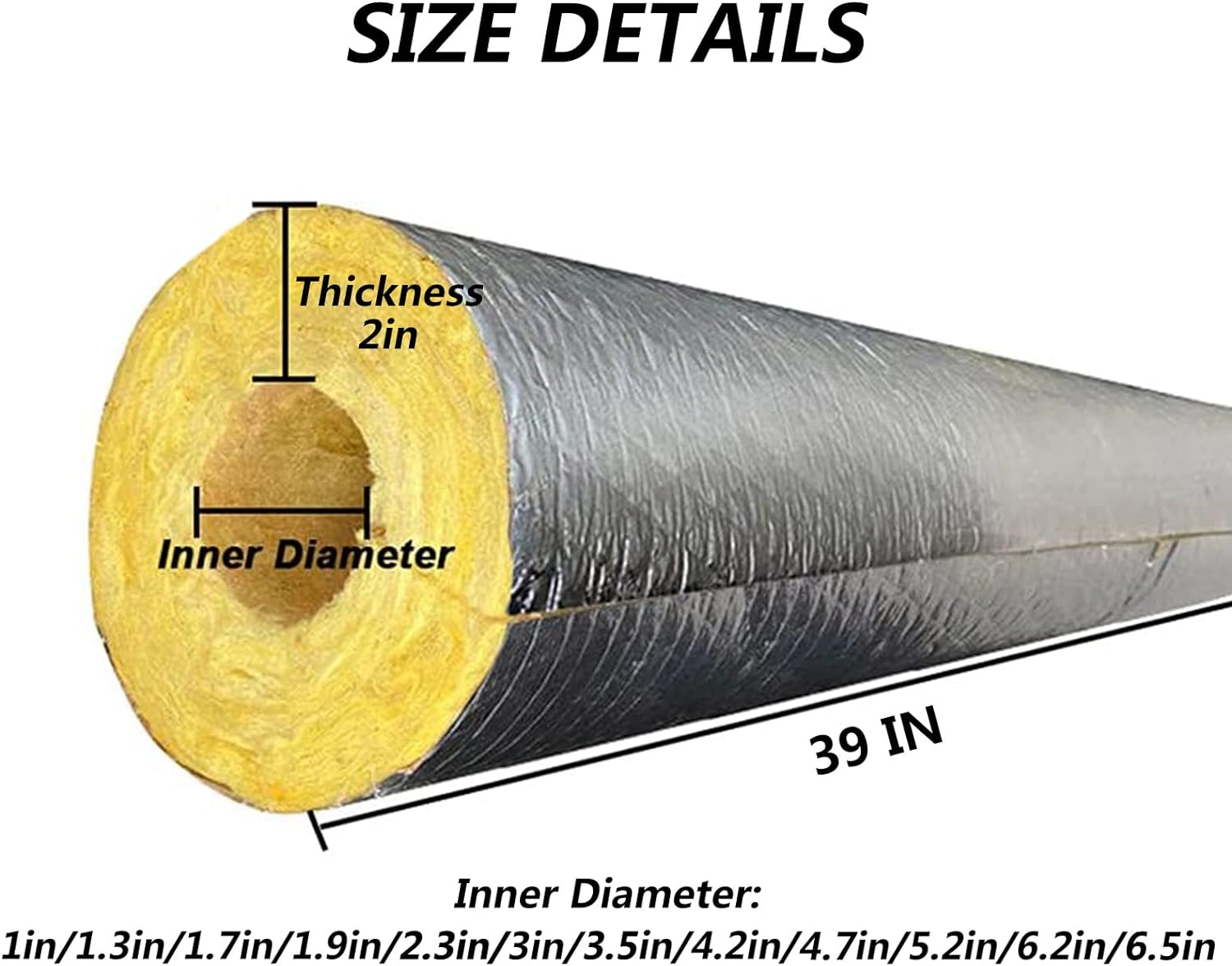 Glass Wool Thermal Insulation Tube Shell 1 inch thicknes  in Pakistan - 1.25" thumbnail 3