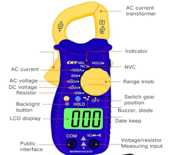 CHY 88G AC Digital Clamp Ammeter & Multimeter in Pakistan thumbnail 5