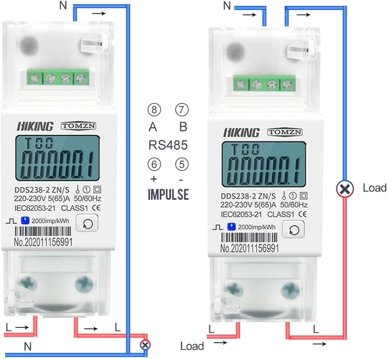 TOMZN HIKING  DDS238-2 ZN/S Energy Meter in Pakistan thumbnail 3