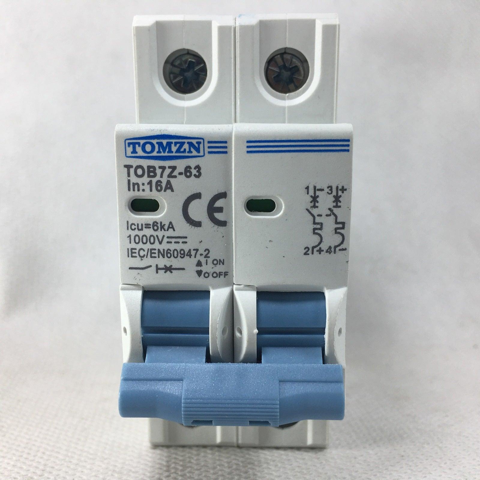 Tomzn TOB7Z-63 2P DC 1000V Solar Mini Circuit Breaker in Pakistan - 25A