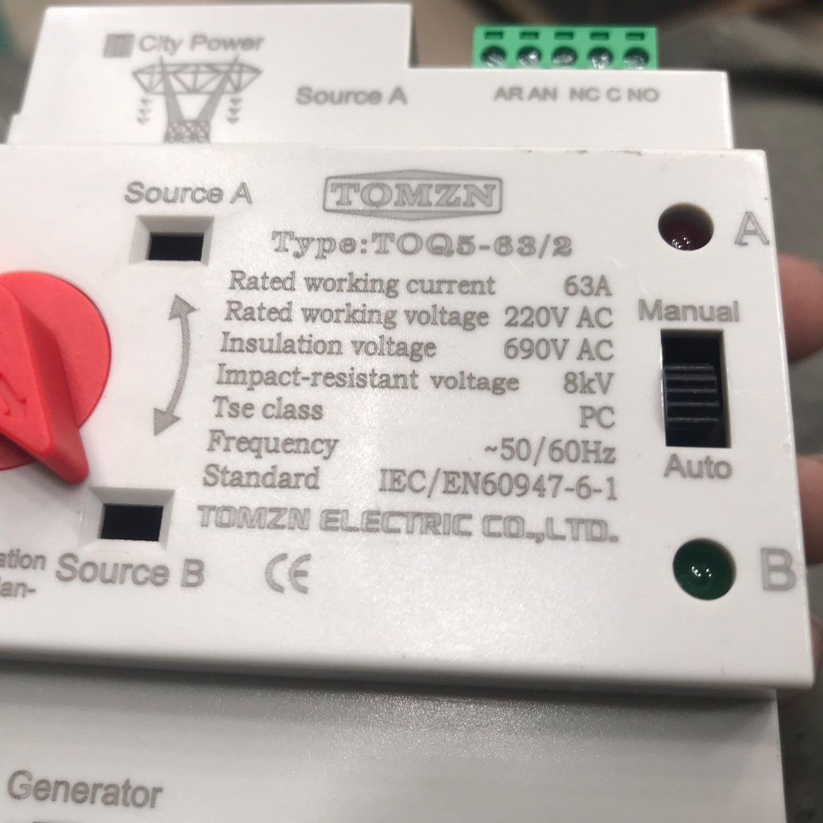 TOMZN Dual Power Automatic Transfer Switch TOQ5-125/2 tomzn ATS  in Pakistan - 125A thumbnail 5