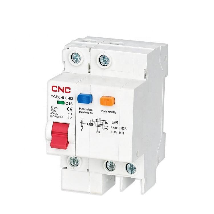 CNC Residual Current Circuit Breakers YCB6HLE-63 in Pakistan - 1P + N / 40A
