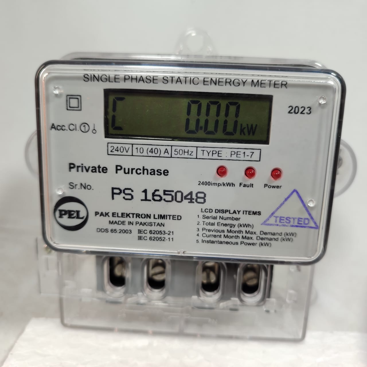 PEL Digital Energy Meter Single Phase SUB Meter in Pakistan