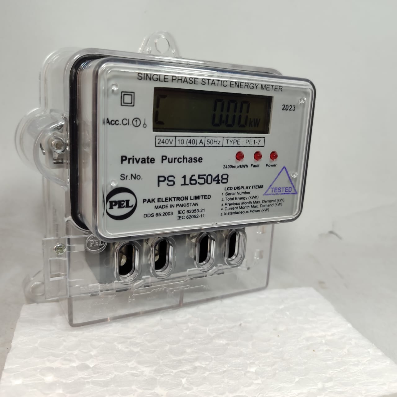 PEL Digital Energy Meter Single Phase SUB Meter in Pakistan thumbnail 2