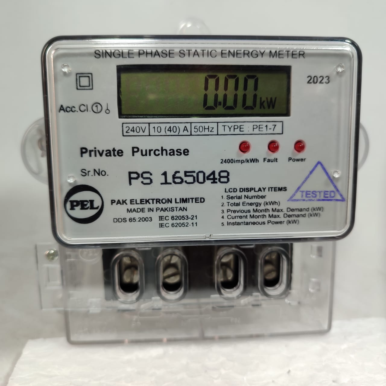 PEL Digital Energy Meter Single Phase SUB Meter in Pakistan thumbnail 3