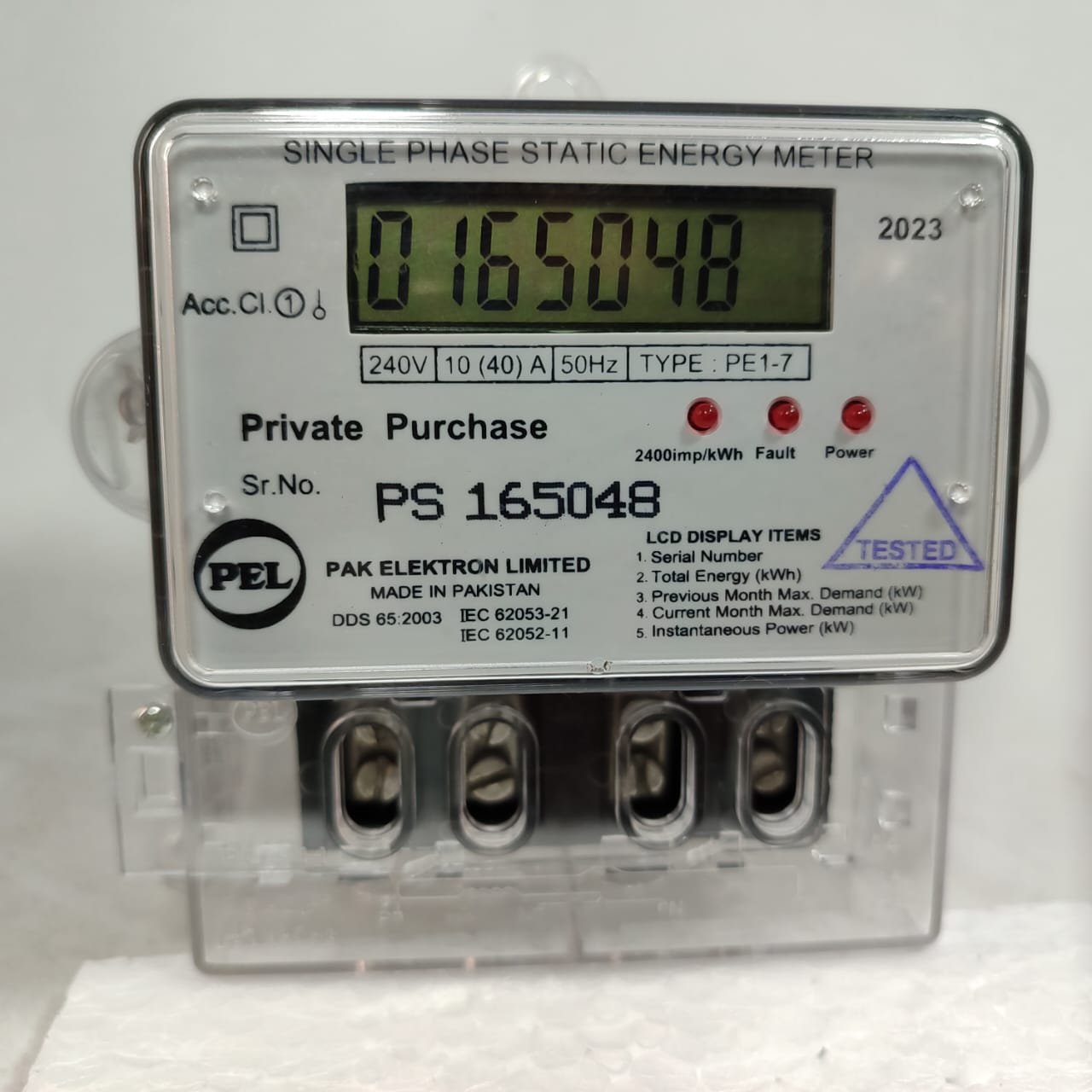 PEL Digital Energy Meter Single Phase SUB Meter in Pakistan thumbnail 4