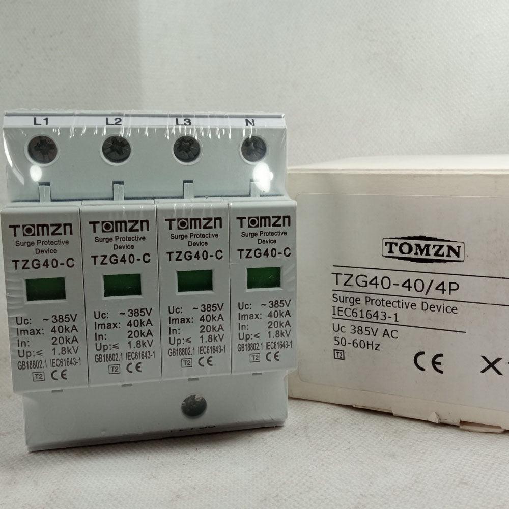 3Phase AC tomzn SPD 4pole House Surge Protector voltage Arrester Device in Pakistan thumbnail 3