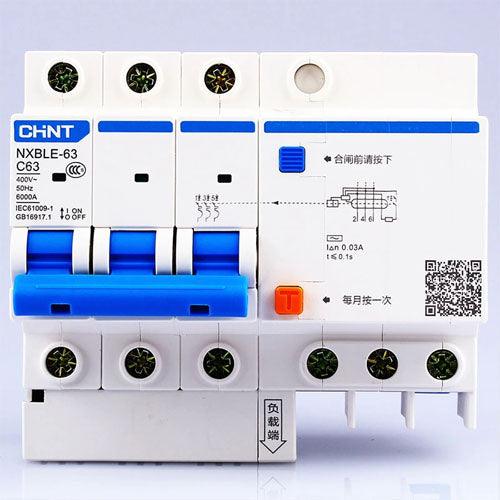 CHINT RCBO AC230/400V NXBLE-63 3P Residual Current Device in Pakistan - 3P / 63A/30mA