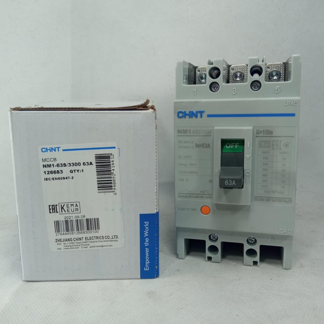 CHINT Molded Case Circuit Breaker NM1-63S 3 Pole MCCB in Pakistan - 63A
