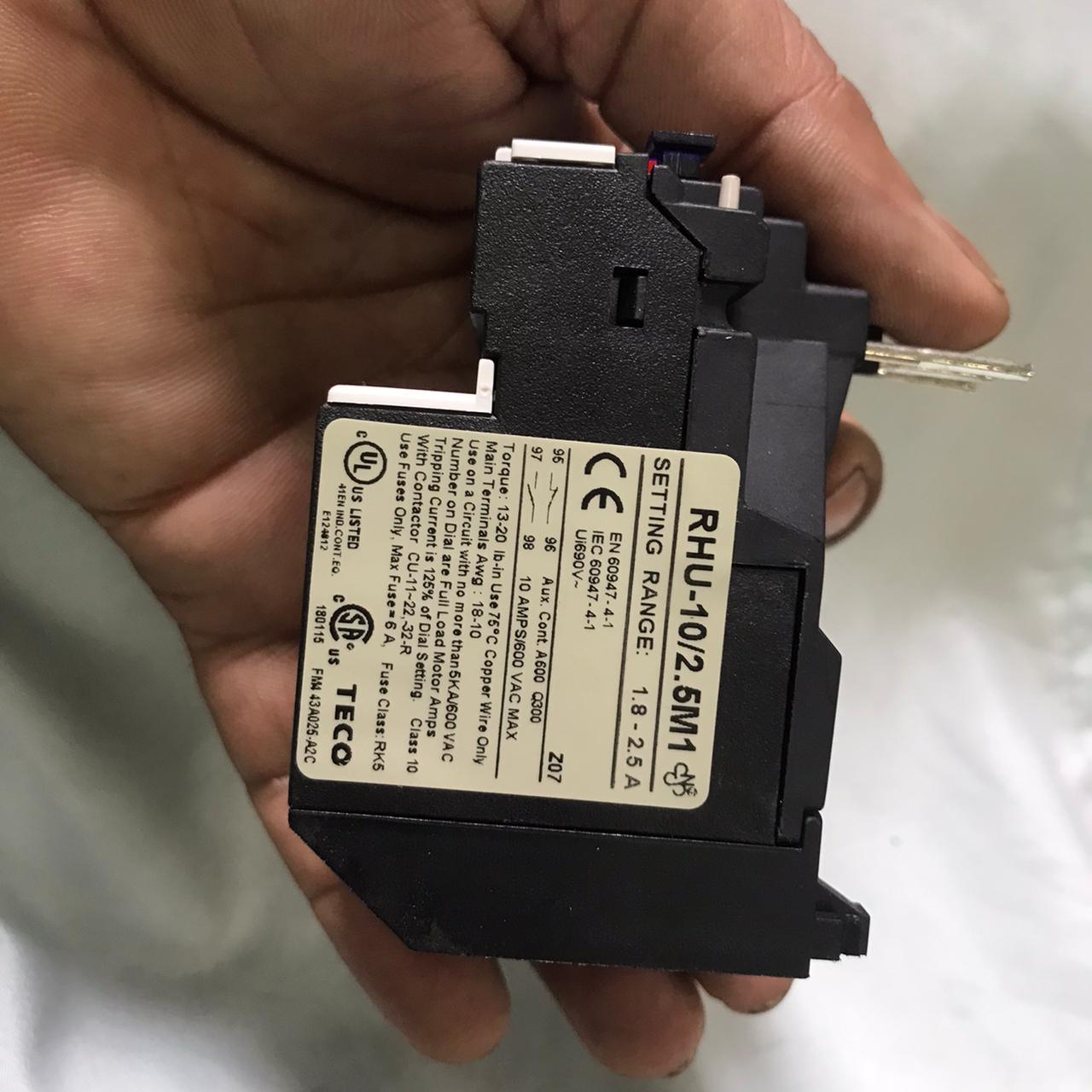 TECO RHU-10 10M1 Thermal Overload Relay 1.8A to 2.5A in Pakistan thumbnail 3