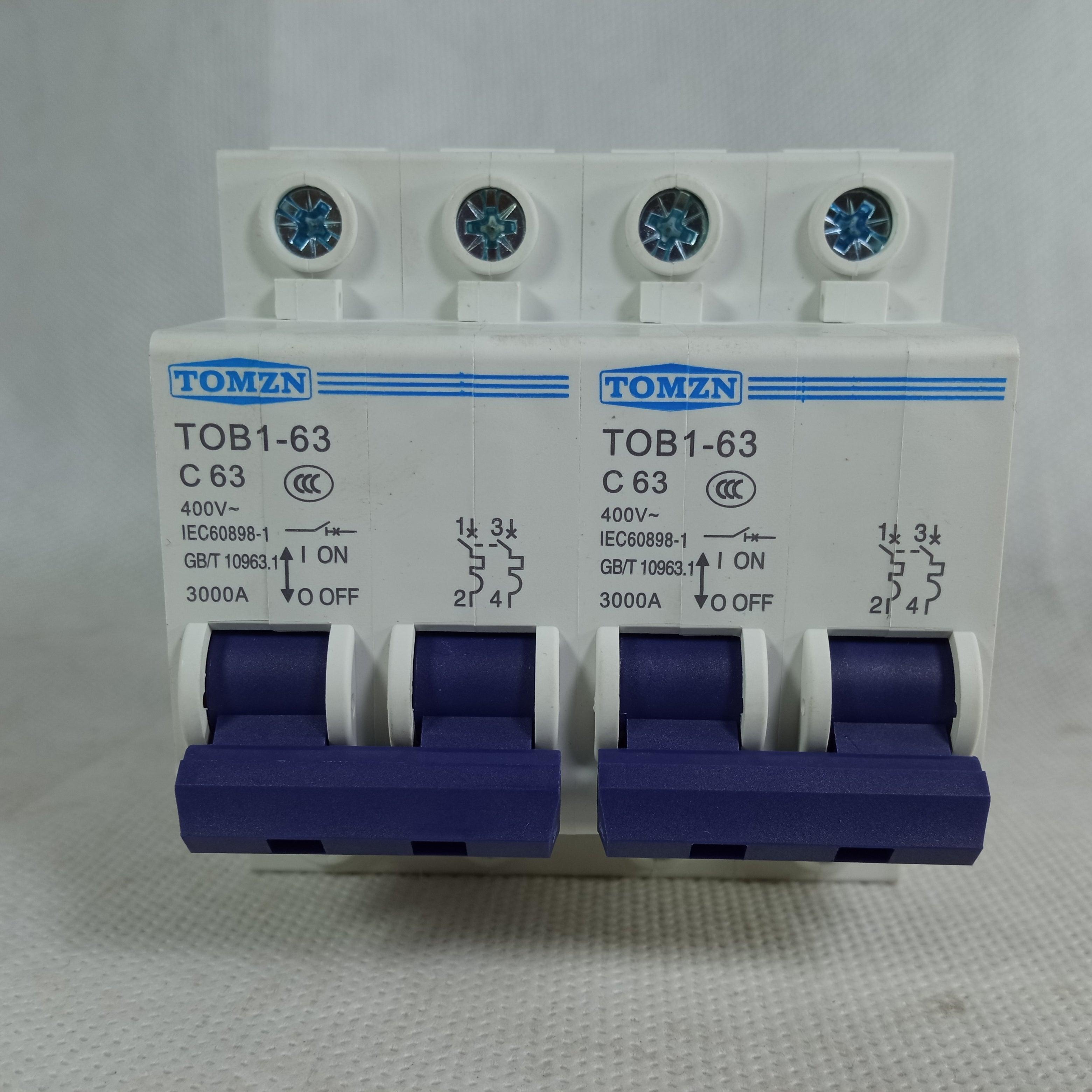 TOMZN TOB1 2P 63A Change Over MCB Manual Transfer Switch Circuit Breaker in Pakistan