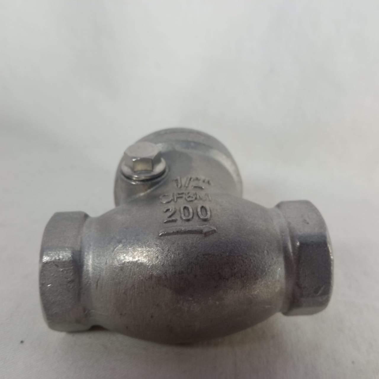 Stainless Steel CF8M 200 Psi Non Return Thread Swing Check Valve in Pakistan - 1/2 INCH thumbnail 3