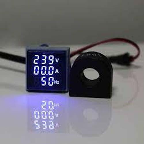 Digital 3 in 1 AC Ammeter, Voltmeter, Hz 22mm Digital Led Lamp Indicator in Pakistan - Yellow thumbnail 2