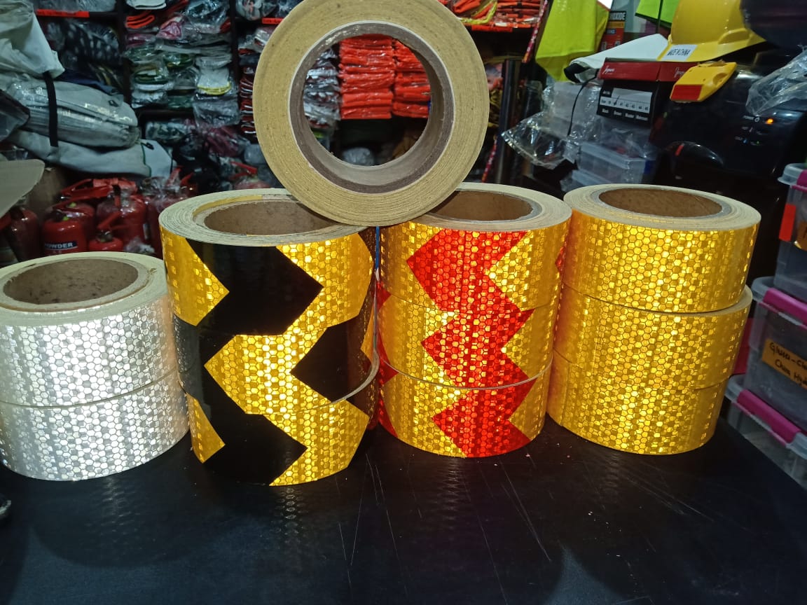 Reflector Arrow Tape China Made 50 Foot Roll in Pakistan - 2” x 50 Foot / Black & Gold