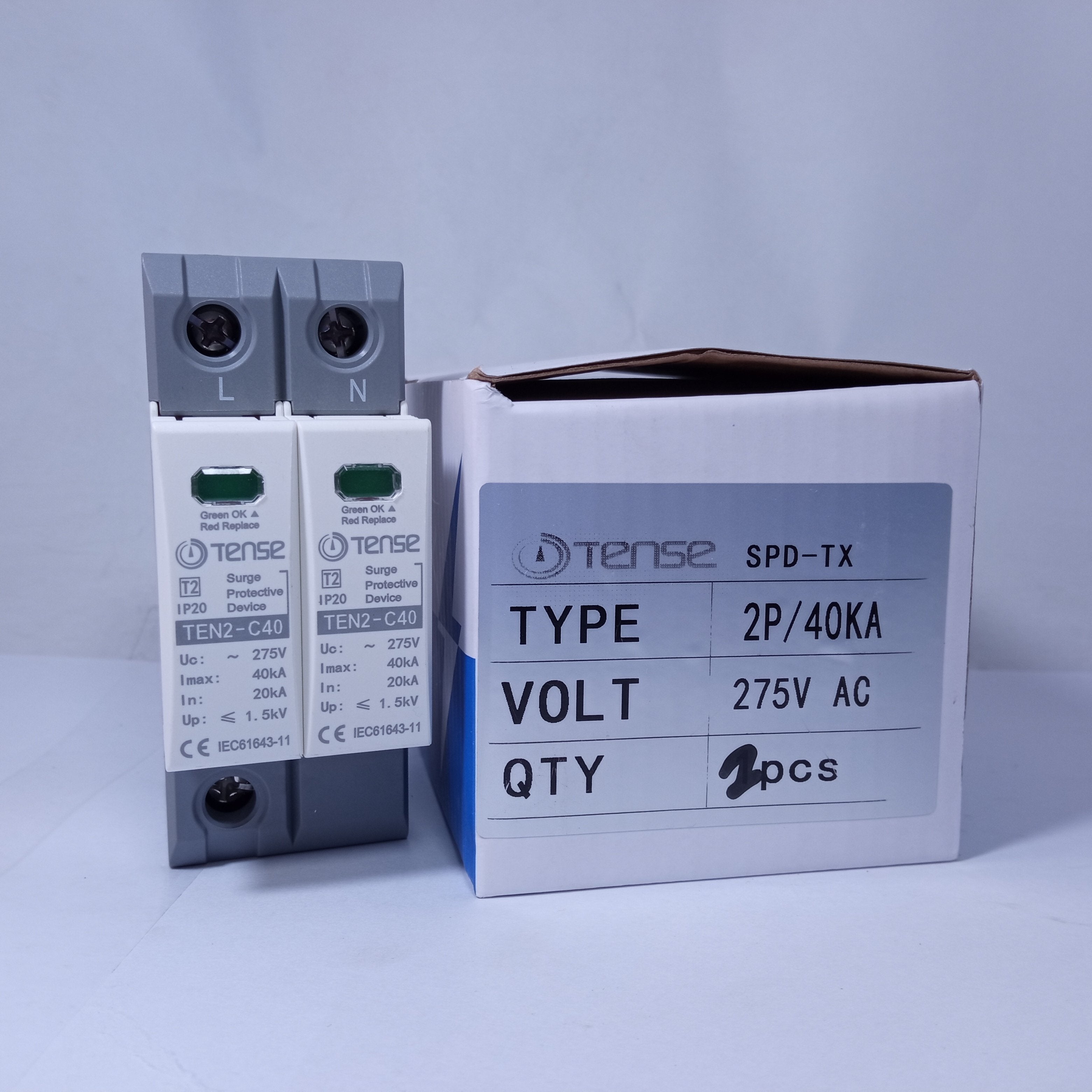 Surge Protective Device IP20 TEN2-DC40 40KA 2 Pole AC TENSE in Pakistan - Feed back