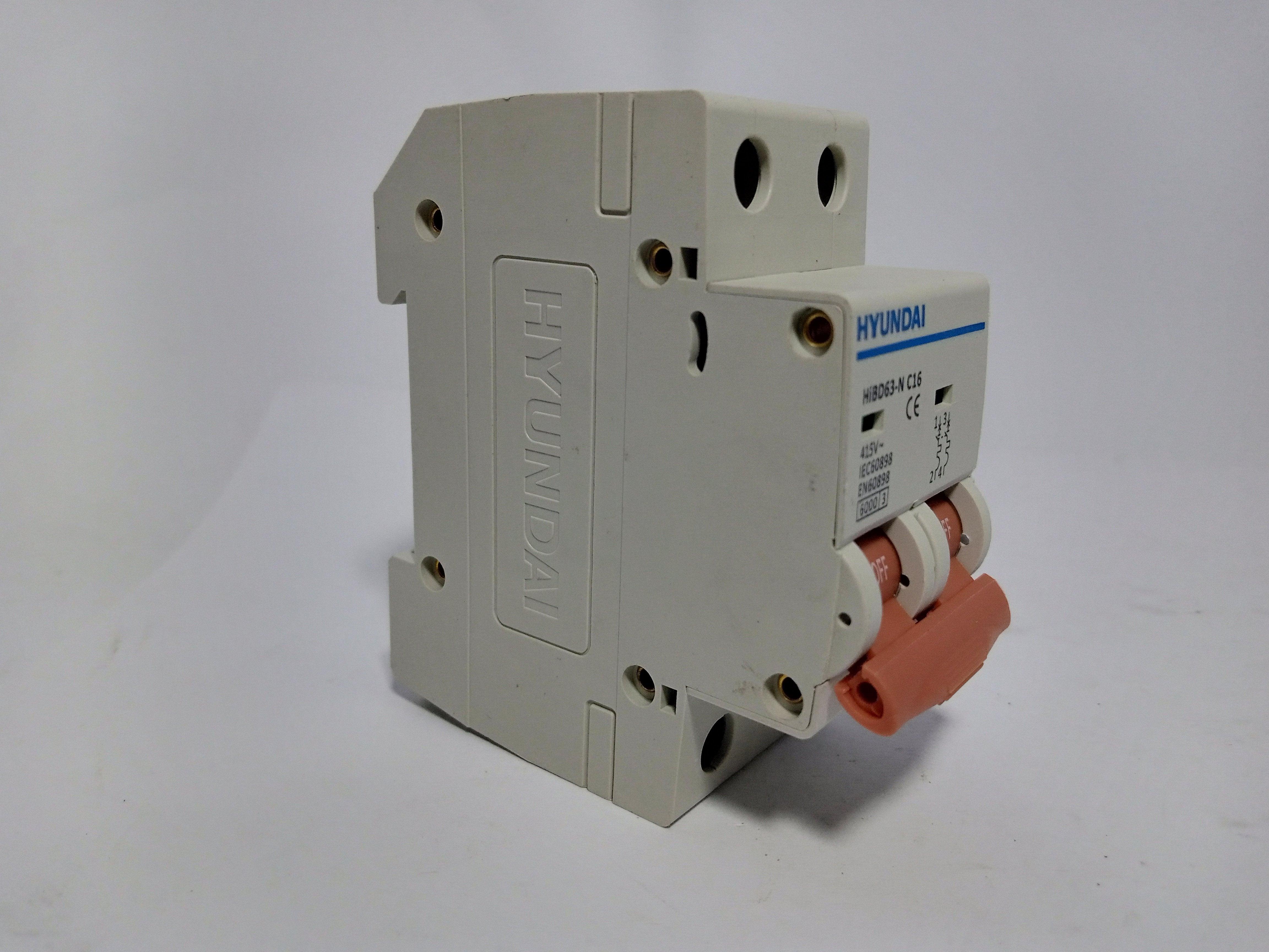 HYUNDAI Miniature Circuit Breaker 2Pole EN60898 415V (HIBD63) - 16A thumbnail 3