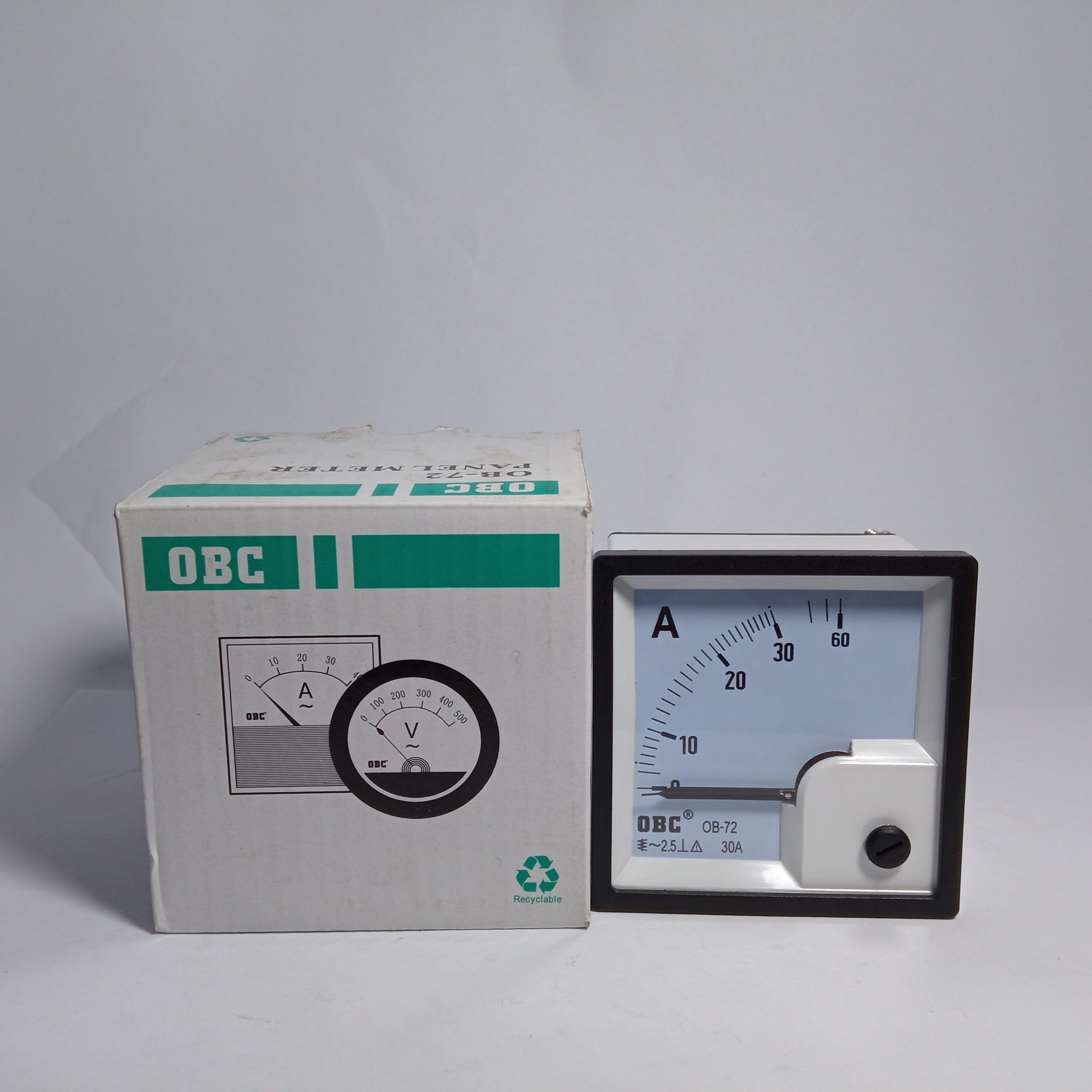 OBC OB-72 Panel Meter 72 x 72 Range 30A