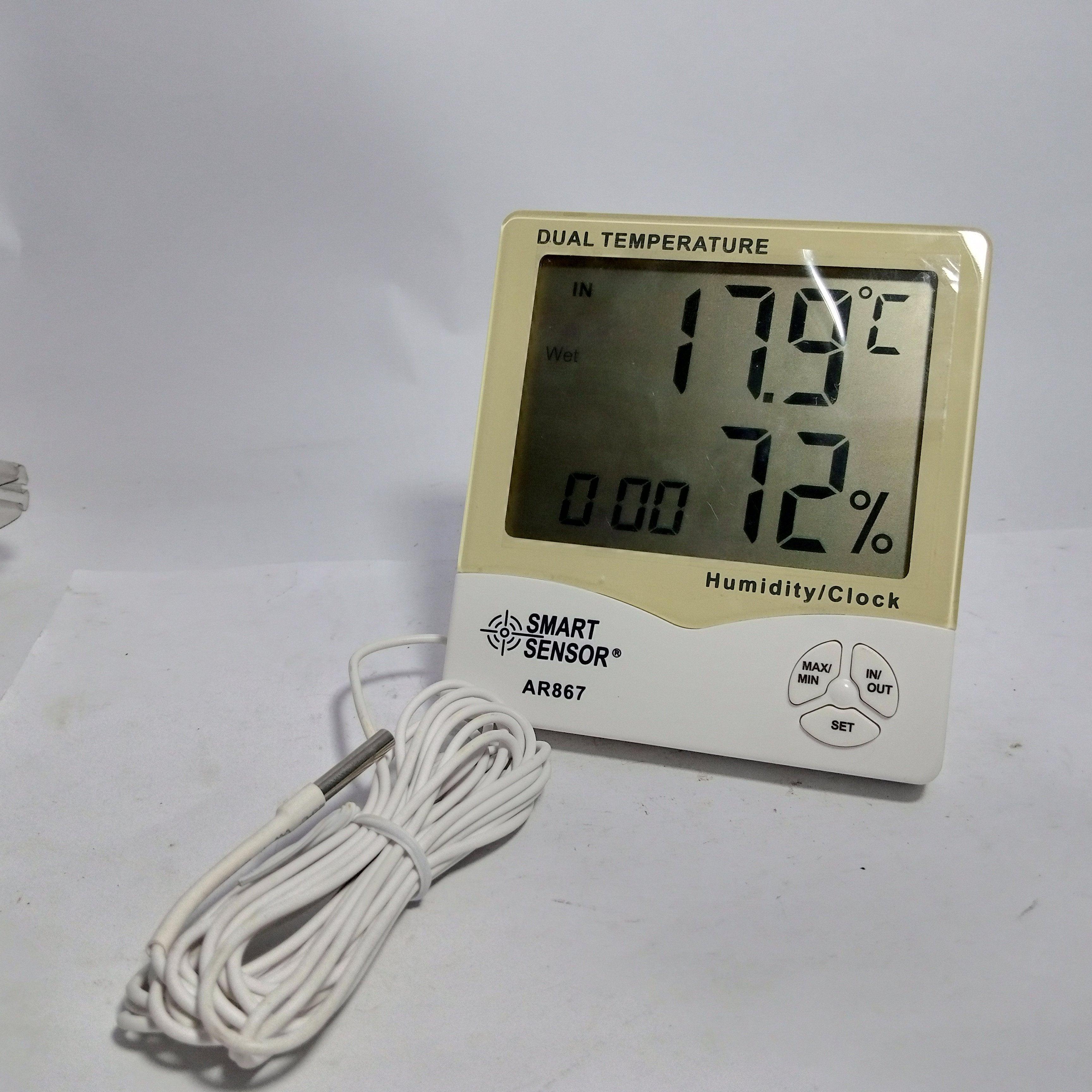 Smart Sensor AR867 Digital Humidity & Temperature Meter With Clock