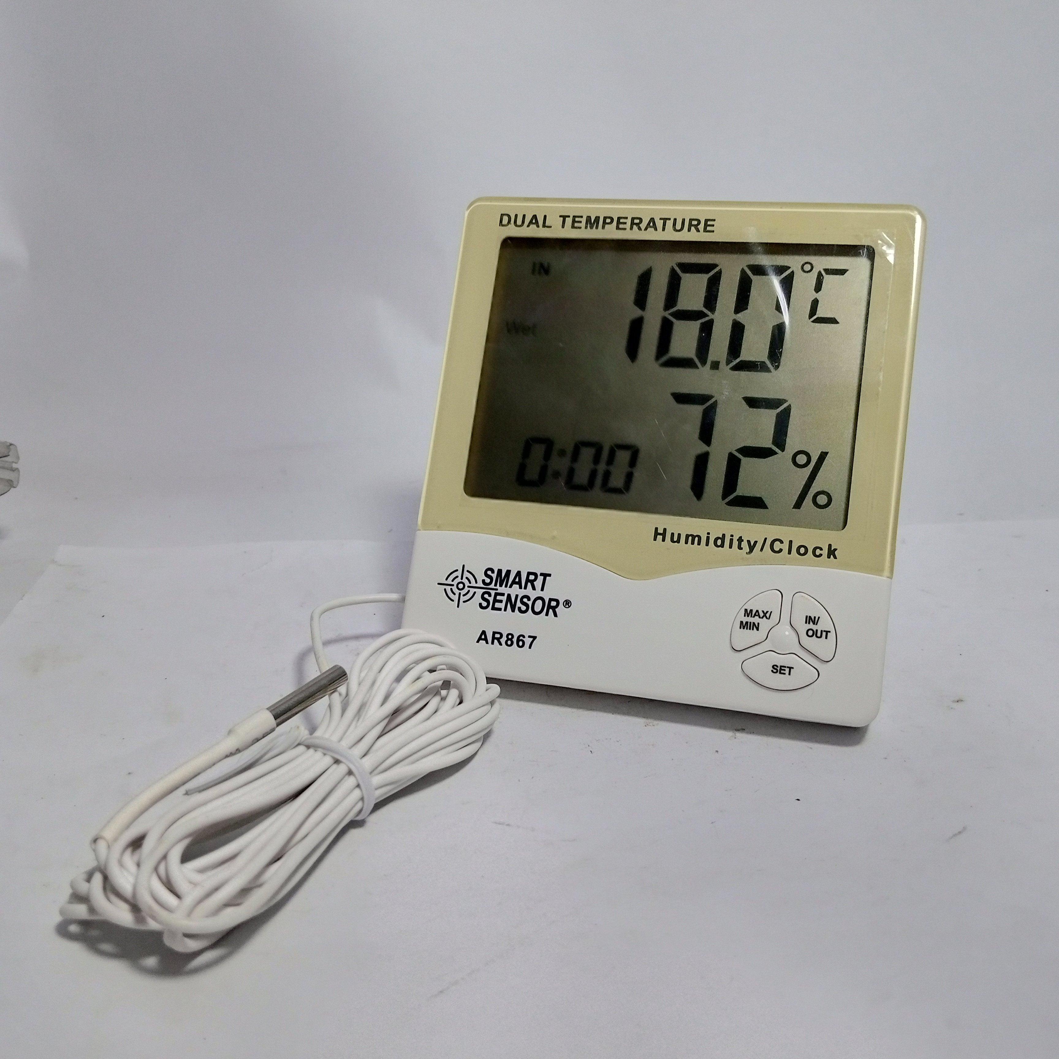 Smart Sensor AR867 Digital Humidity & Temperature Meter With Clock thumbnail 2