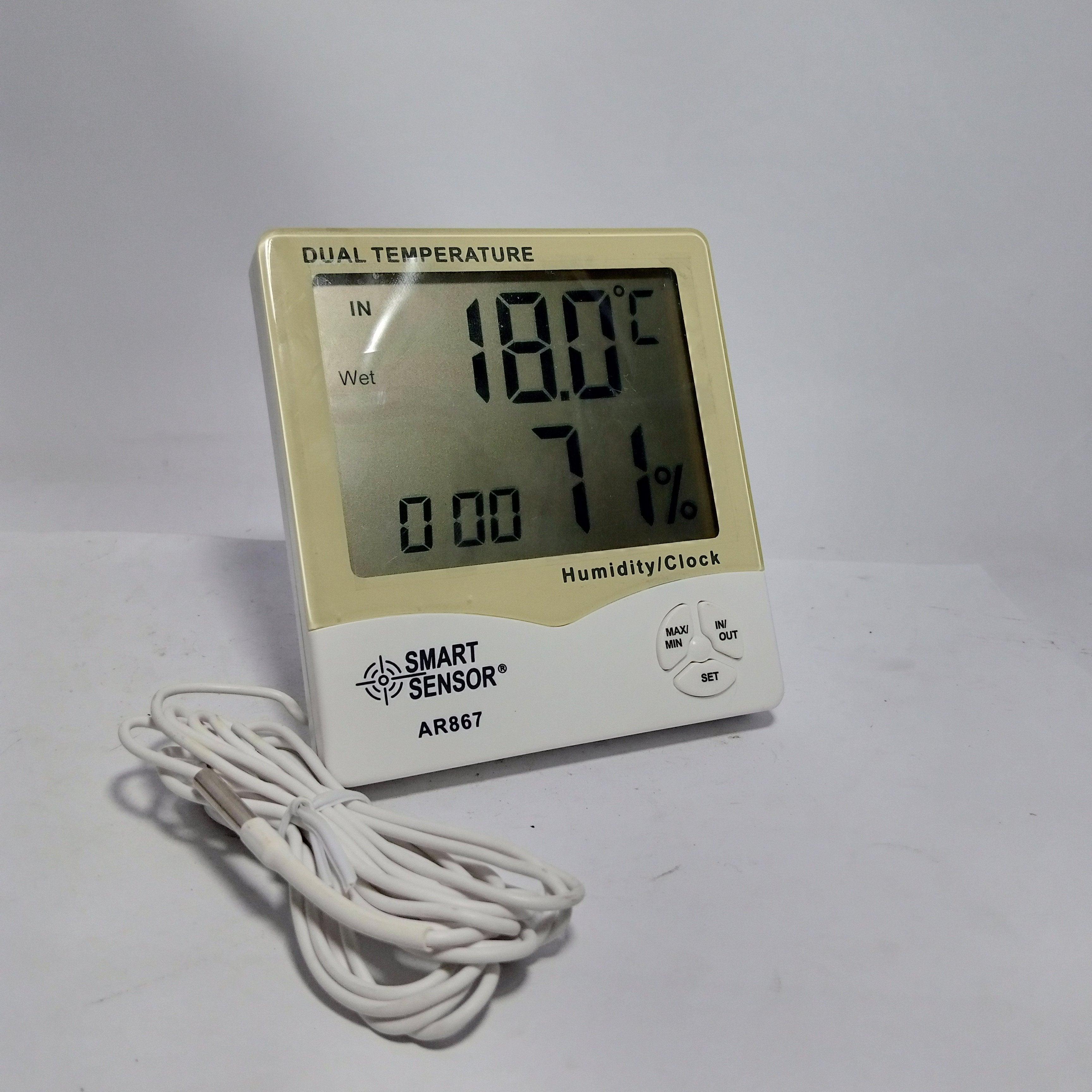 Smart Sensor AR867 Digital Humidity & Temperature Meter With Clock thumbnail 4