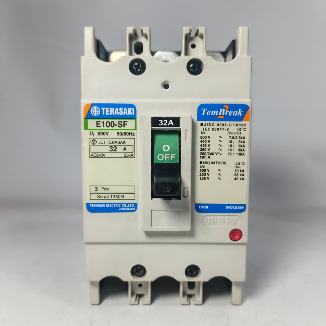 Moulded Case Circuit Breaker Ep100 NF MCCB Terasaki used  in Pakistan - 32A