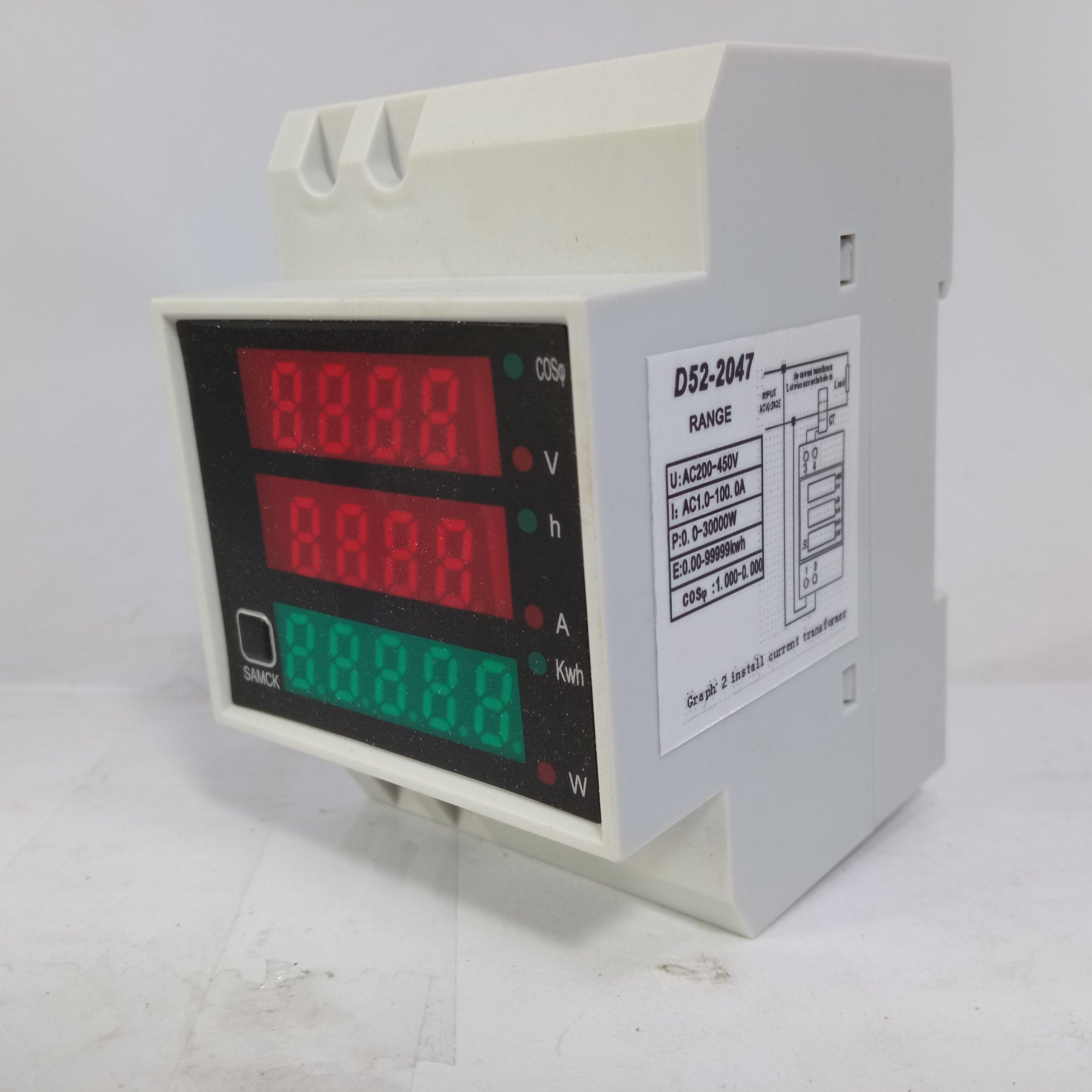 D52-2047 Current Voltage Power Energy Meter Digital Voltmeter AC 200-450V