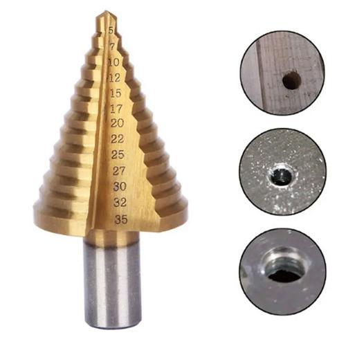 5-35mm HSS Titanium Step Cone Drill Bit High Speed Steel Wood Steel Hole Cutter in Pakistan thumbnail 2