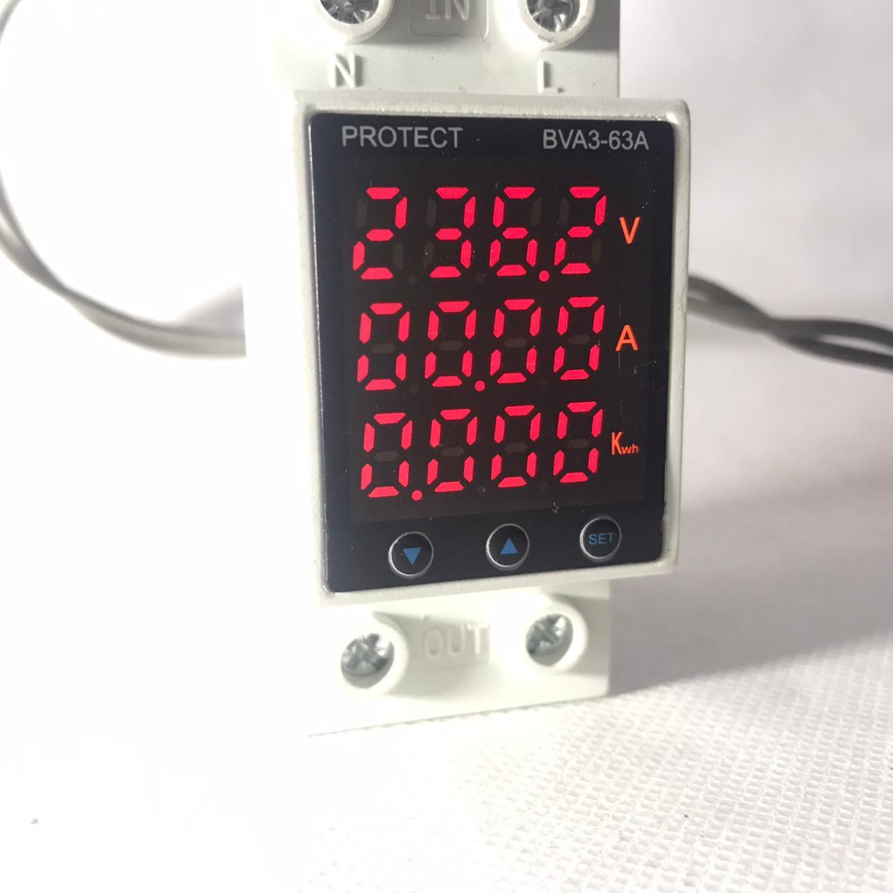 Tense VA Protector 3 in one  63A 220V Adjustable Over and Under Voltage Protector Device in Pakistan thumbnail 3
