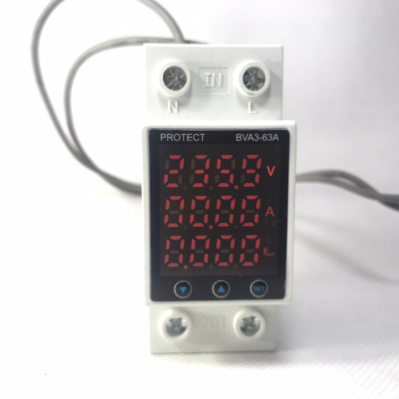 Tense VA Protector 3 in one  63A 220V Adjustable Over and Under Voltage Protector Device in Pakistan thumbnail 5