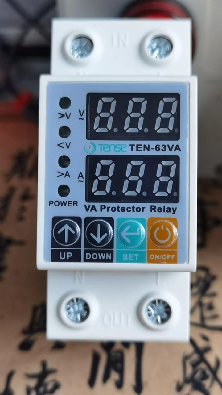 Tense 63A 220V Home Protection Protector Adjustable Device for Voltage and Current in Pakistan
