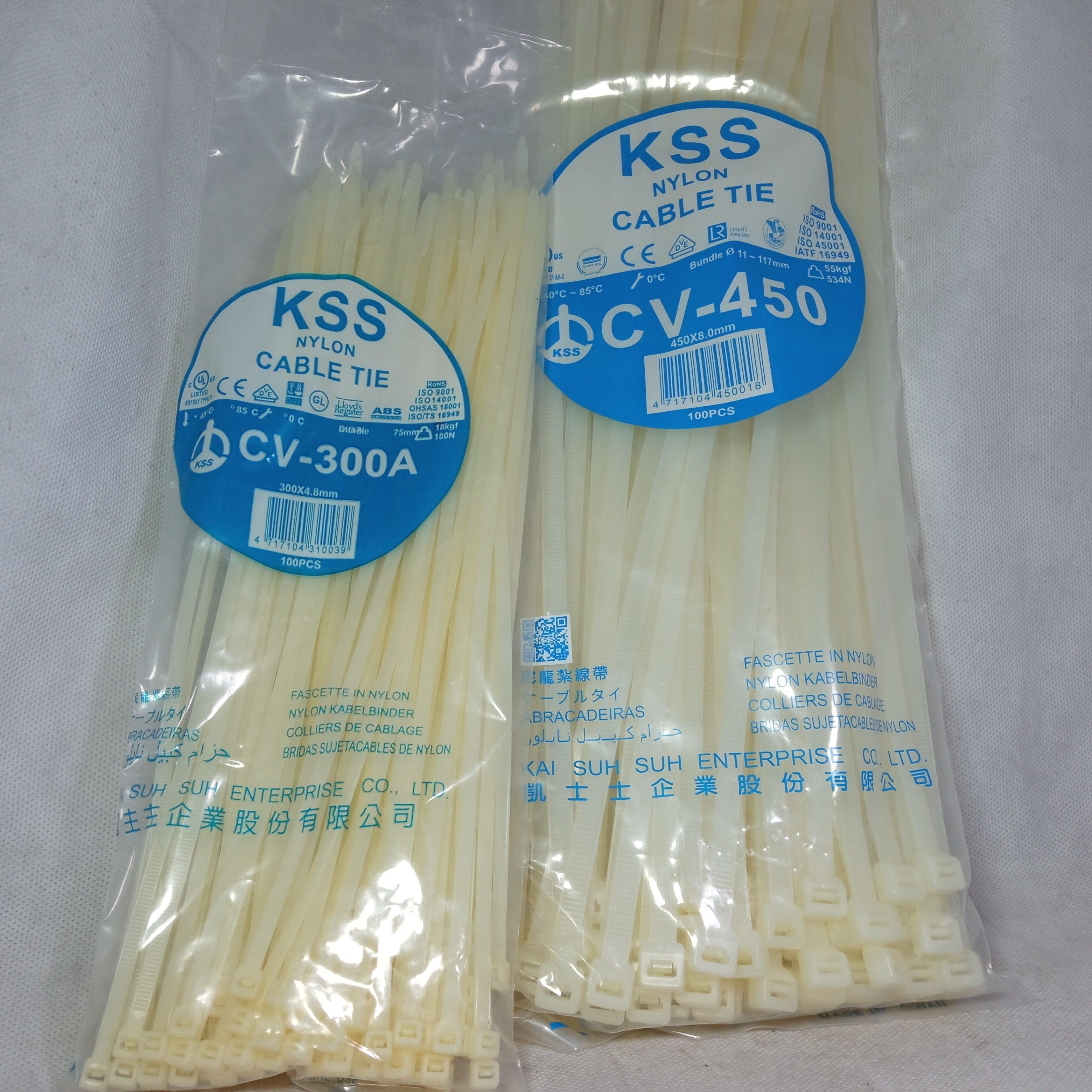 KSS White Nylon Cable Ties | High-Quality Self-Locking Zip Ties All Sizes Available in Pakistan - 385mm / 4.8mm thumbnail 2
