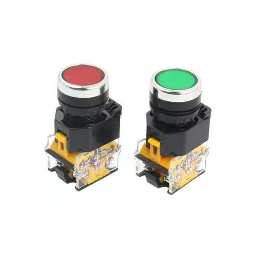 22mm Mount 10A 380V DPST Red Green Momentary Push Button Switch in Pakistan - Green