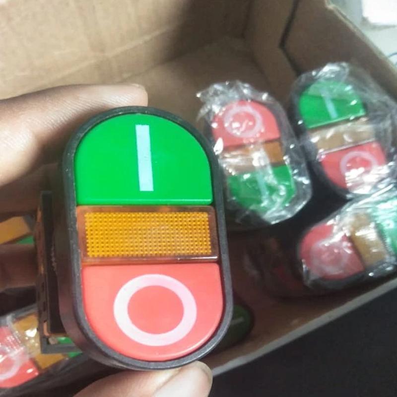 DIY On/Off Dual-Head Push Button Switch w/Yellow LED Light Black in Pakistan thumbnail 2