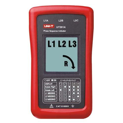 UNI T UT261A Phase Sequence and Motor Rotation Indicator Range from 15~400Hz in Pakistan