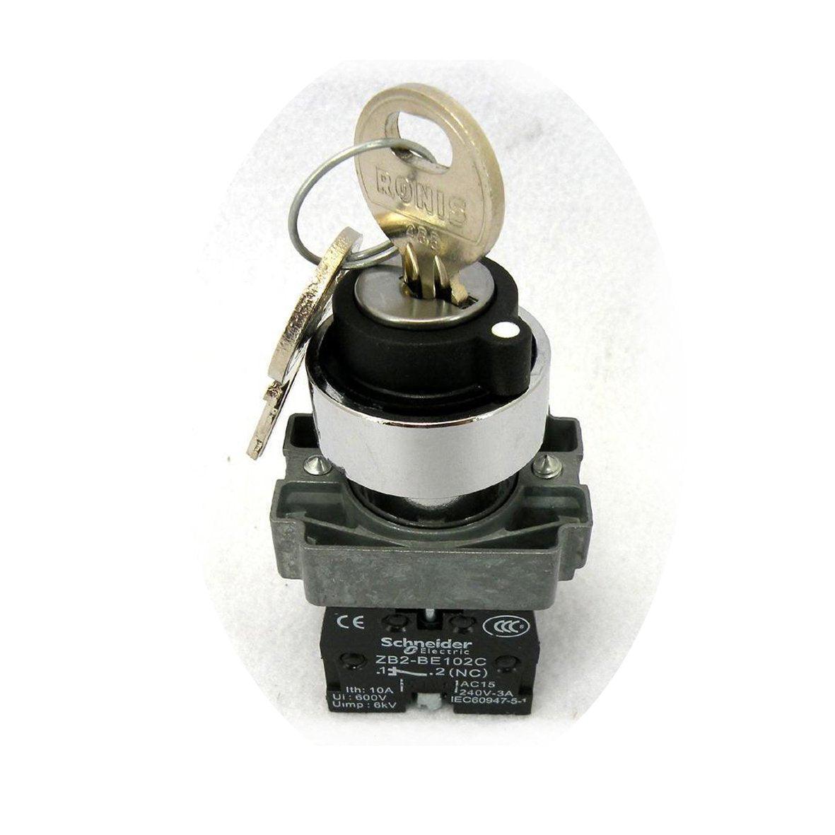 ZB2-BE101C 2 Position Normally Open Normally Closed key operated Rotary Switch