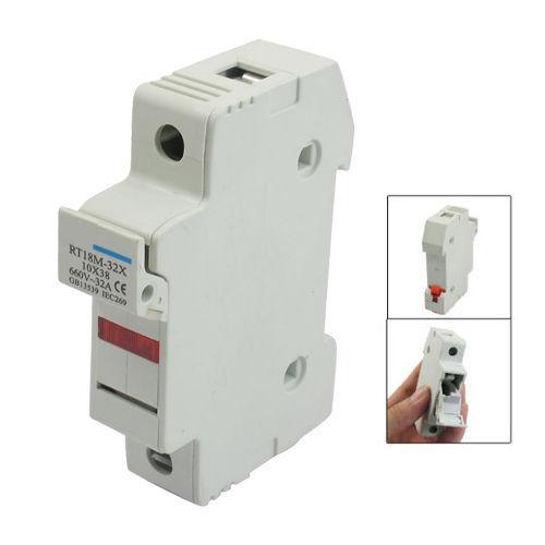 Rt18-32x AC 380v 32a 1 Pole 10x38mm DIN Rail Mount Fuse Holder Base - 32A